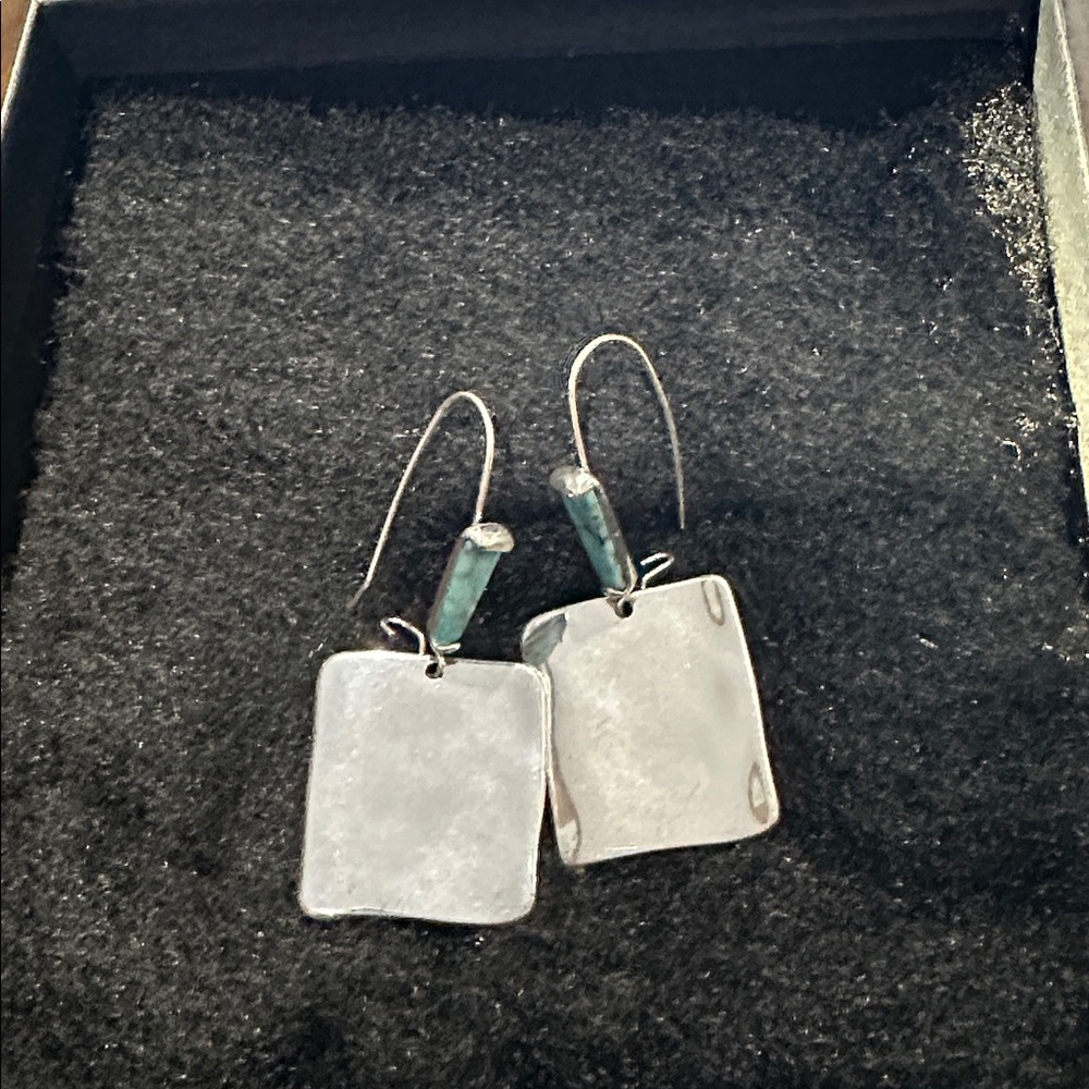 Silver and Turquoise Dangle Earrings